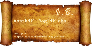 Vaszkó Boglárka névjegykártya