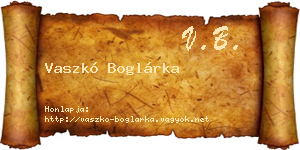 Vaszkó Boglárka névjegykártya